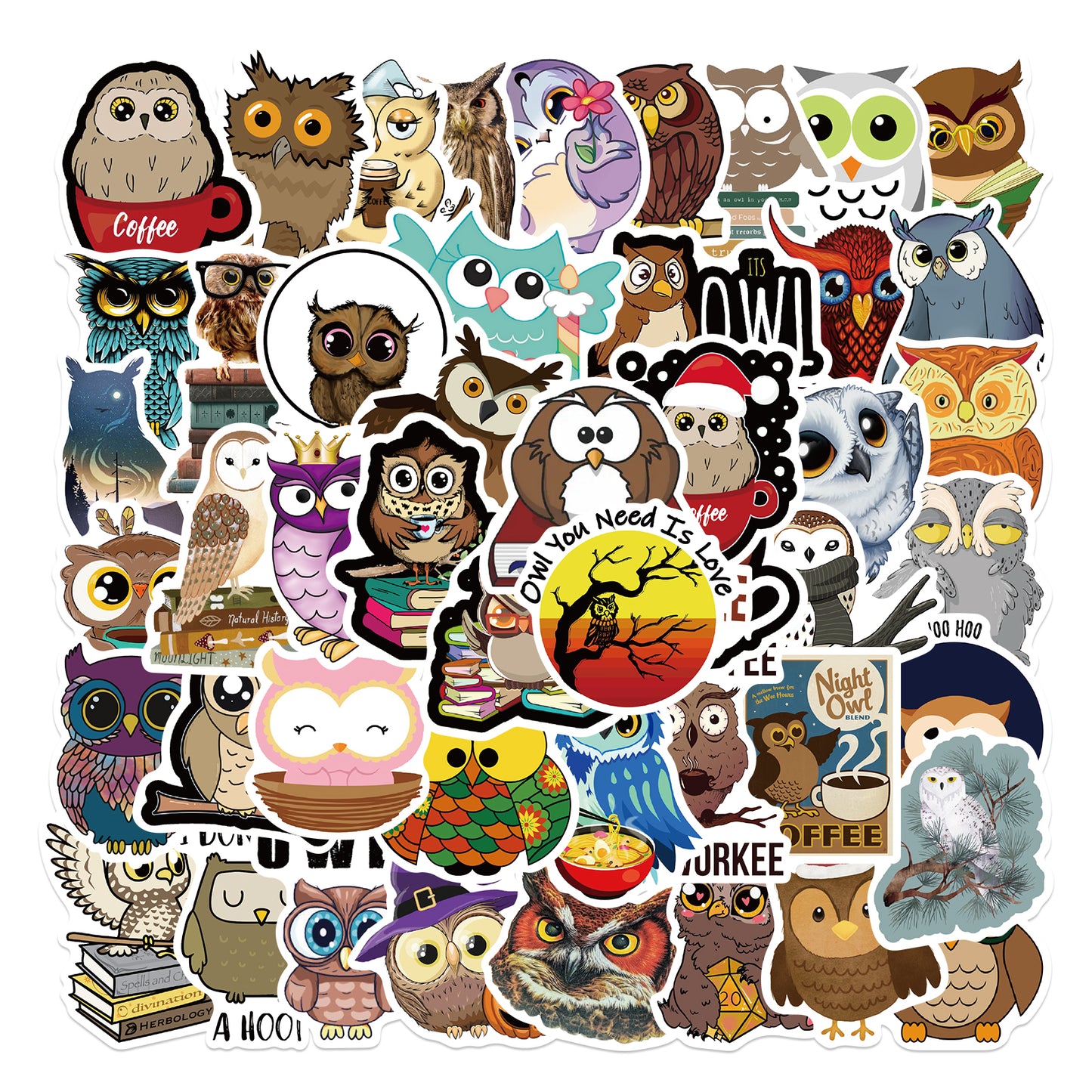 50pcs Owls 2 Stickers