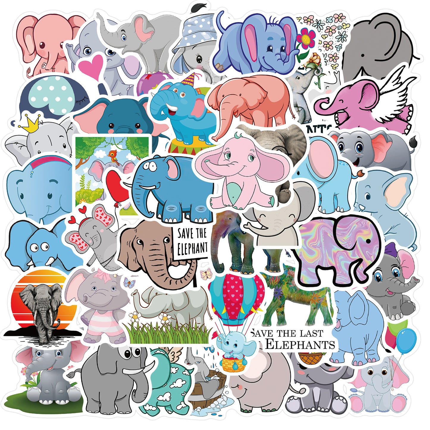 50pcs Elephant Stickers
