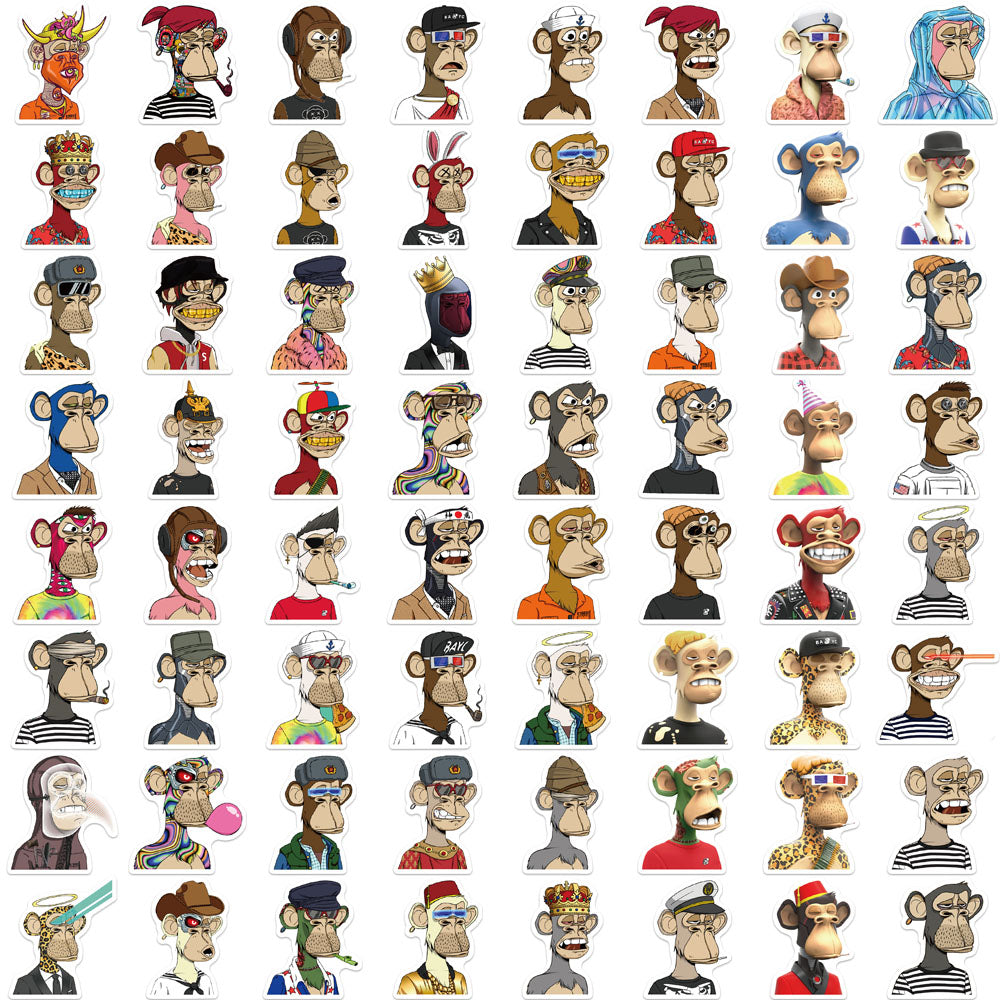 50pcs Bored Ape Yacht Club Stickers