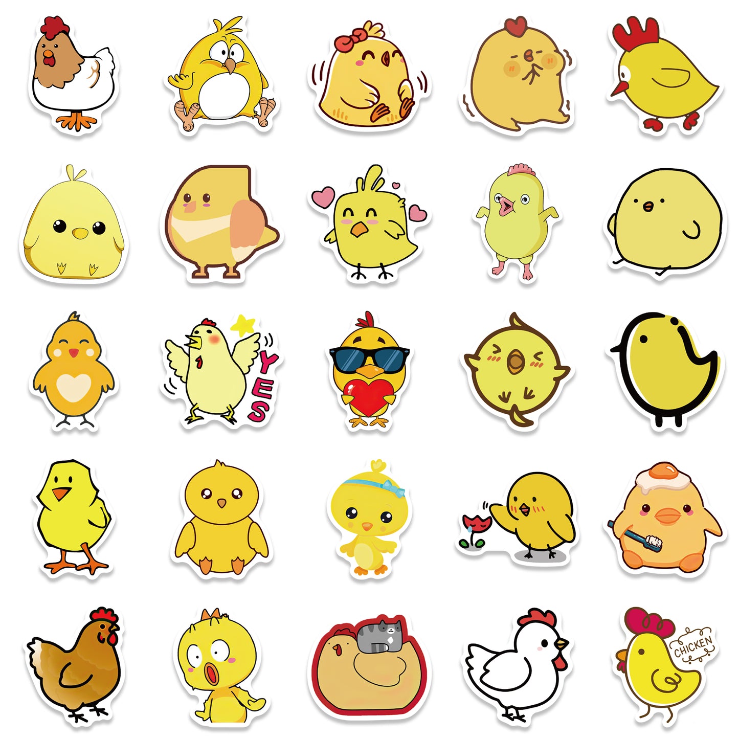 50pcs Little Yellow Chicken 1 Stickers