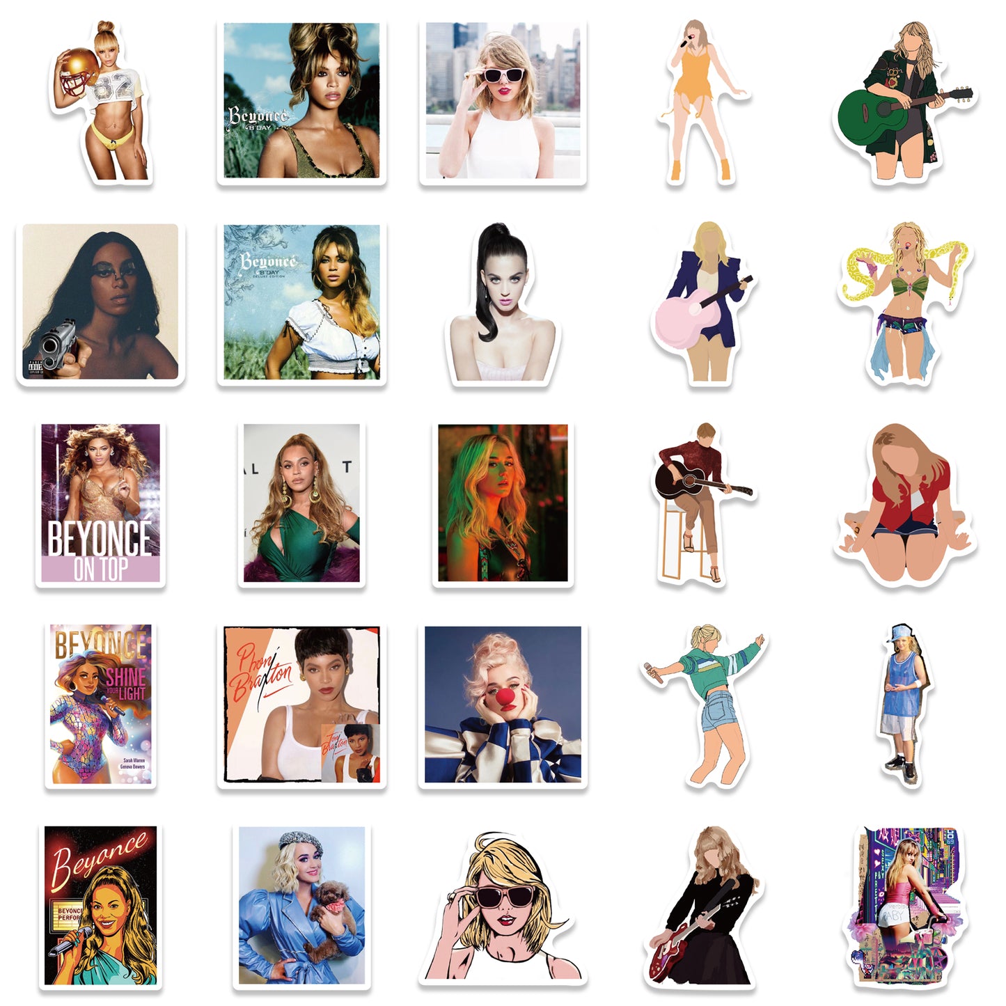50pcs Female Singers Stickers