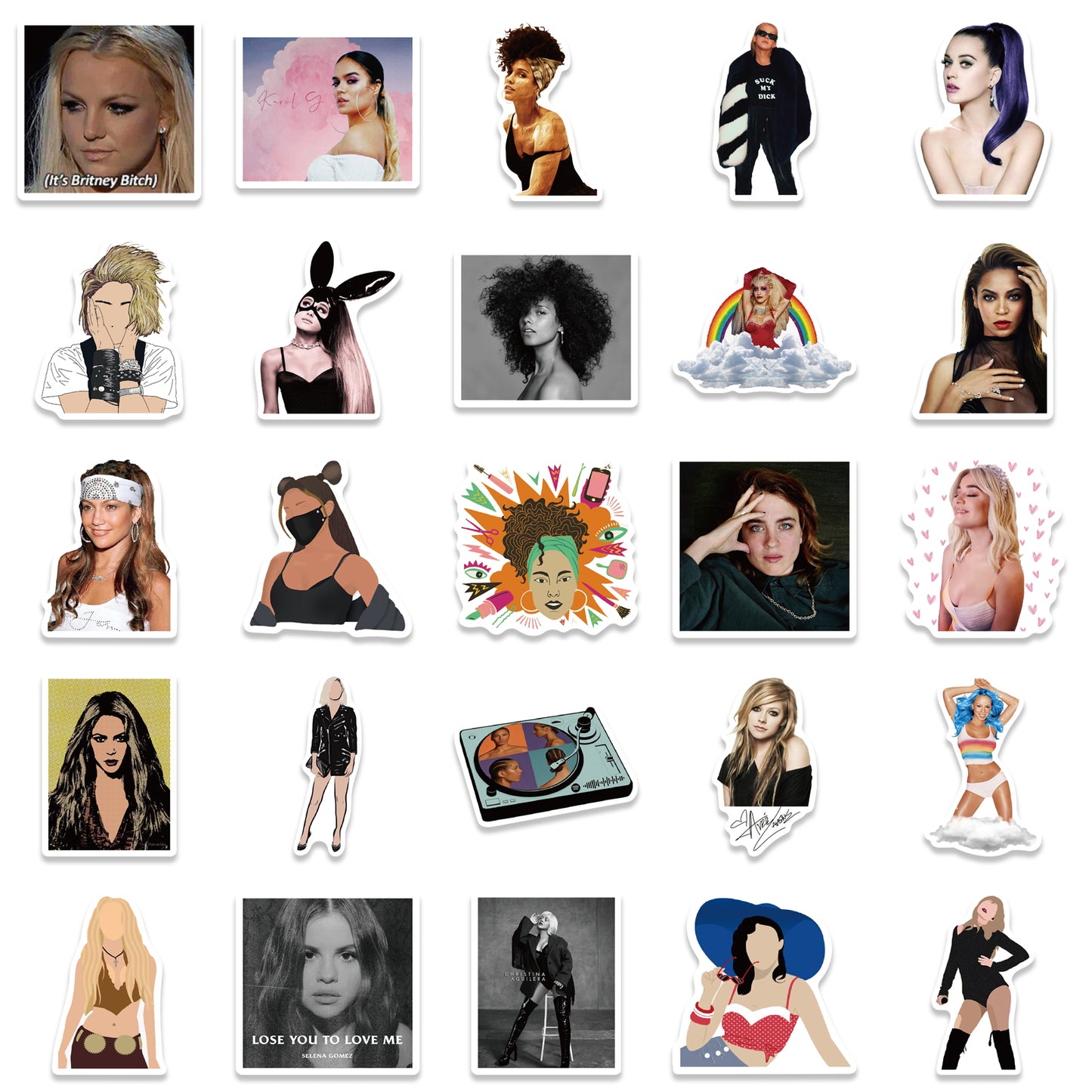 50pcs Female Singers Stickers