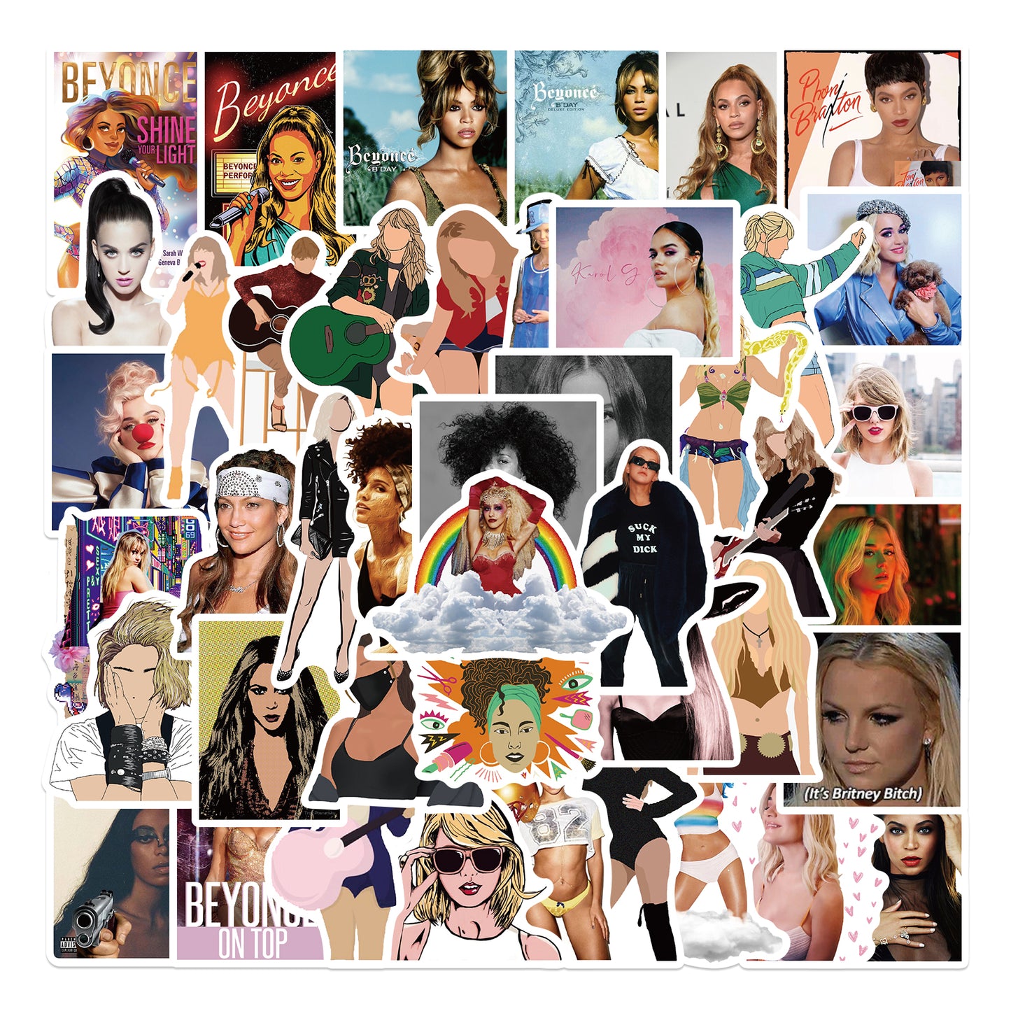 50pcs Female Singers Stickers