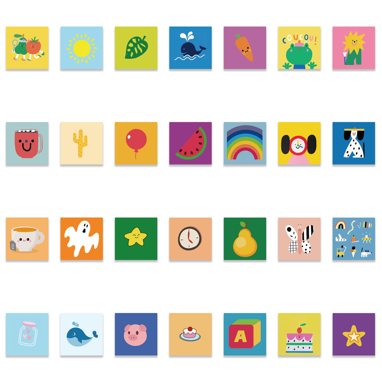 56pcs Simple Drawing Stickers
