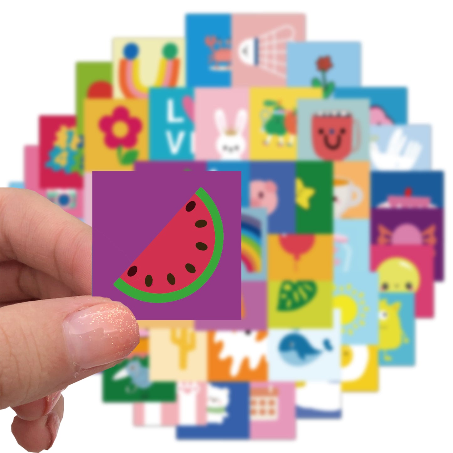 56pcs Simple Drawing Stickers