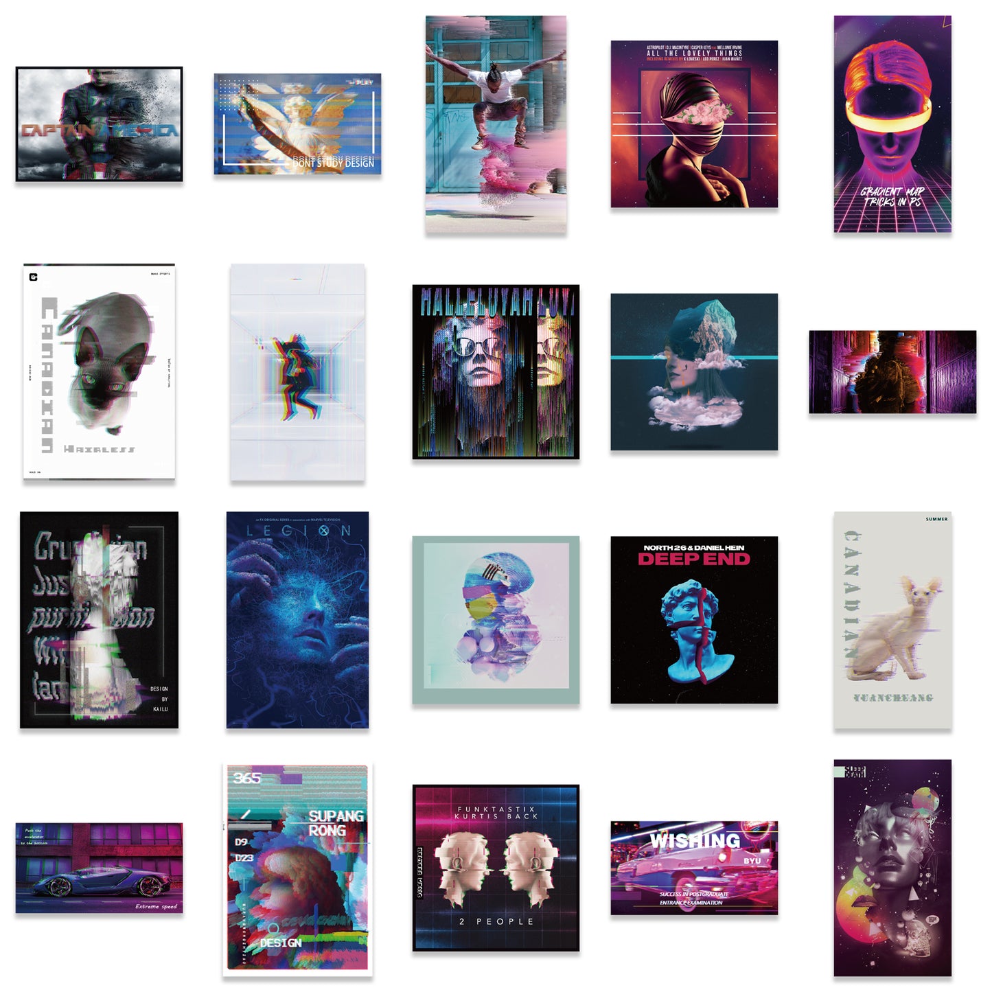 40pcs Acid Graphic 2 Stickers