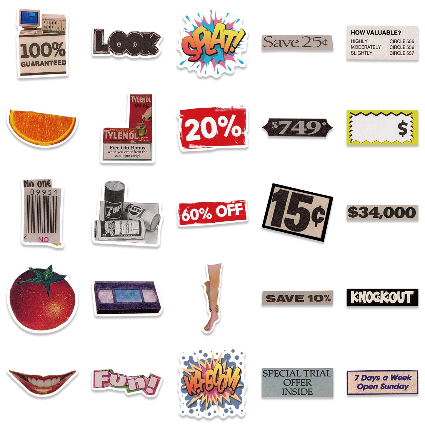 50pcs Pop Art Stickers