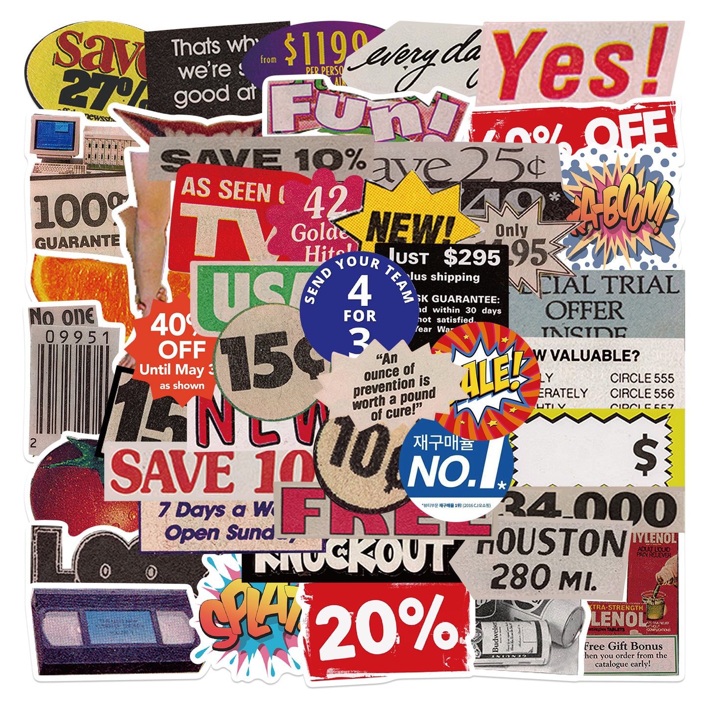 50pcs Pop Art Stickers