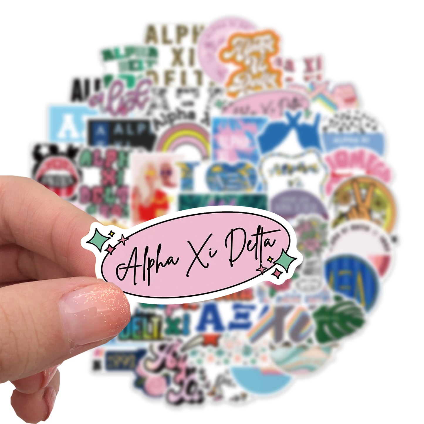 50pcs Alpha Xi Delta Stickers