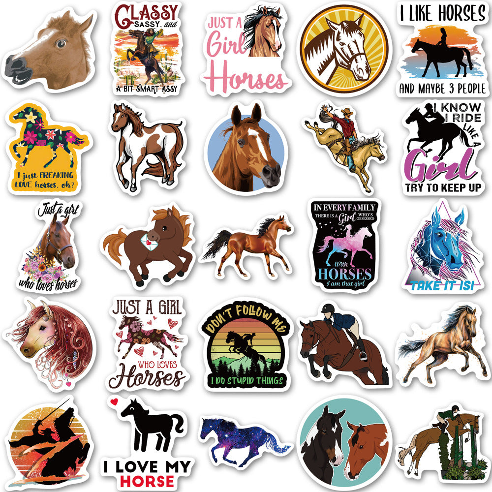 50pcs Horse Riding Stickers