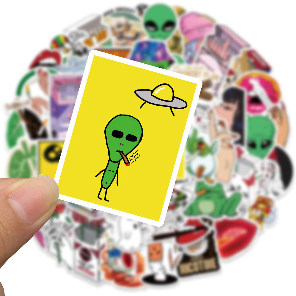 50pcs Cartoon Smoking Stickers