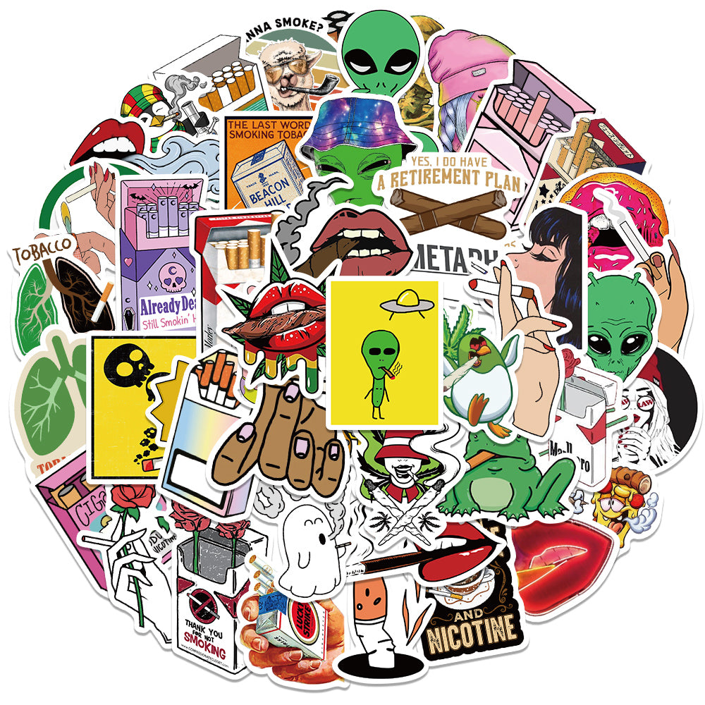 50pcs Cartoon Smoking Stickers