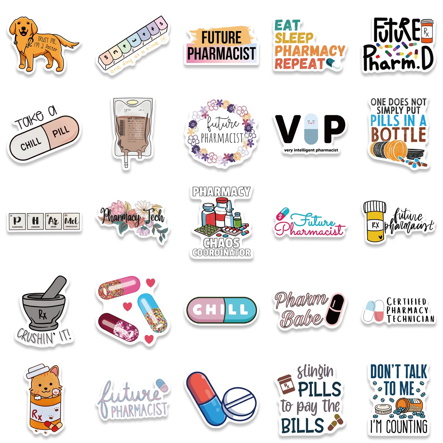 50pcs Pharmacist Stickers