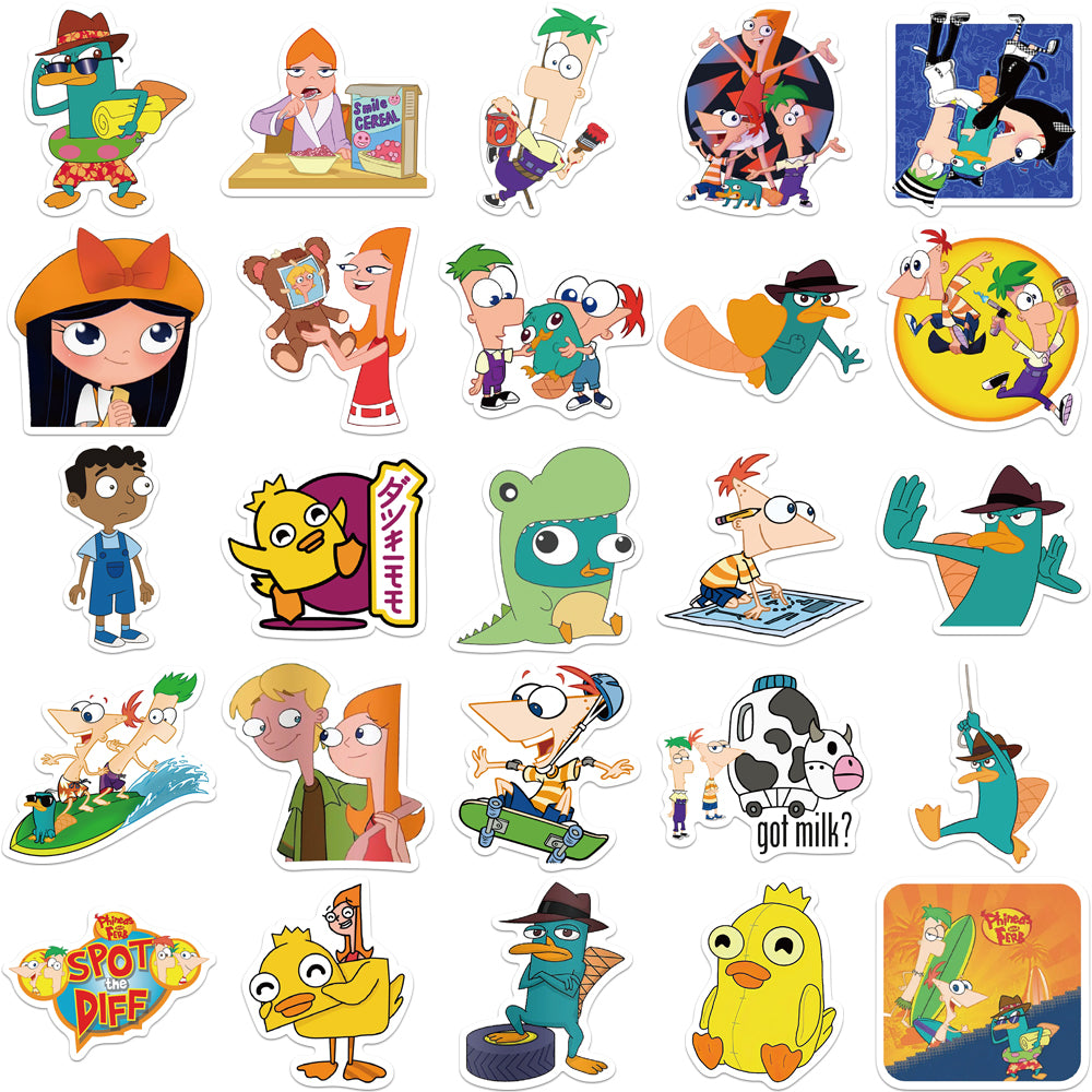 50pcs Phineas and Ferb Stickers