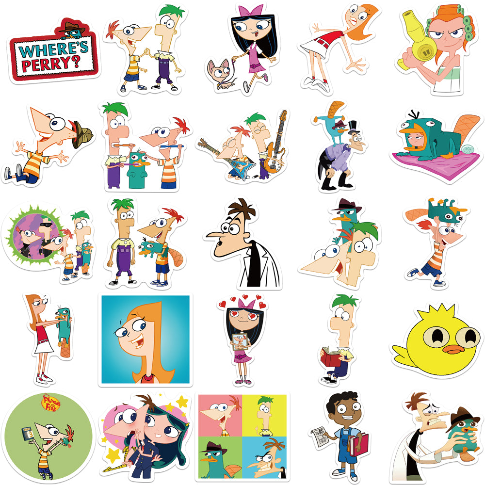 50pcs Phineas and Ferb Stickers