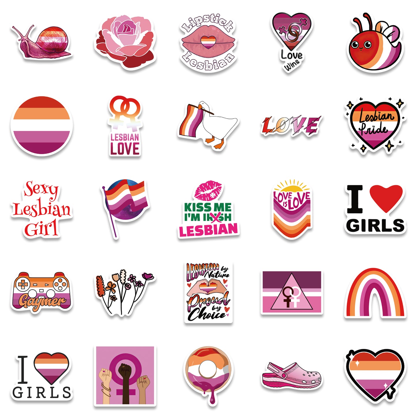 50pcs Lesbian Love Stickers