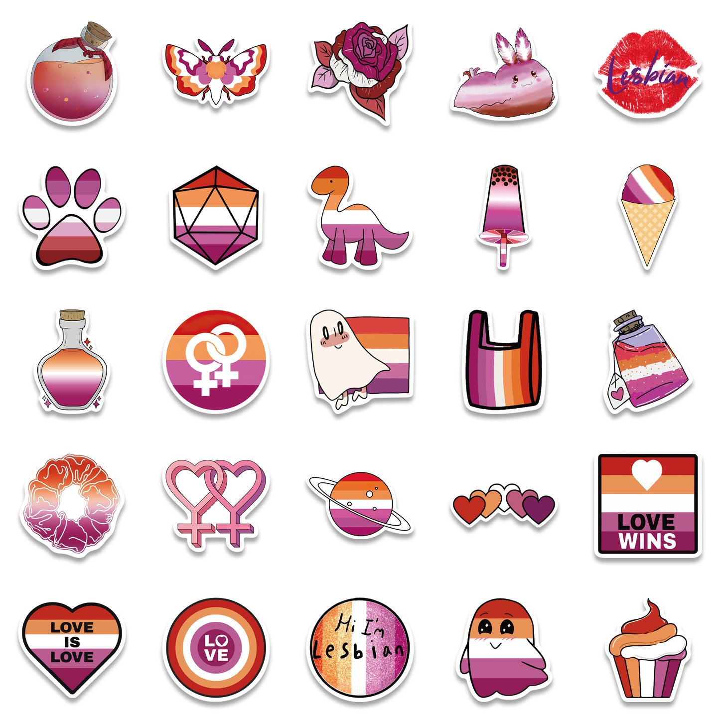 50pcs Lesbian Love Stickers