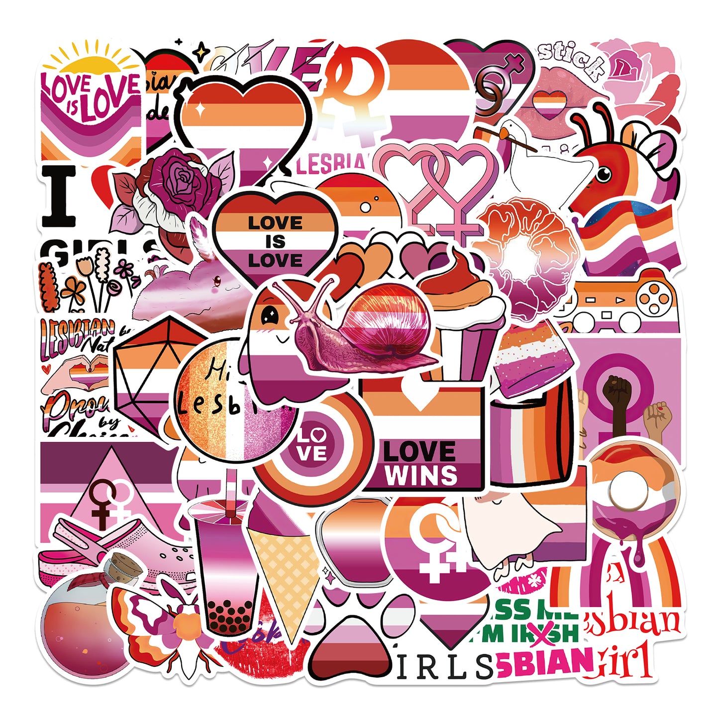 50pcs Lesbian Love Stickers