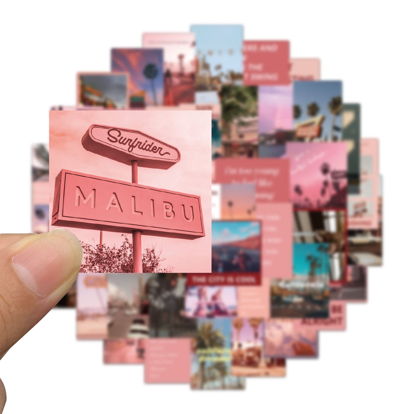 50pcs Pink California Stickers