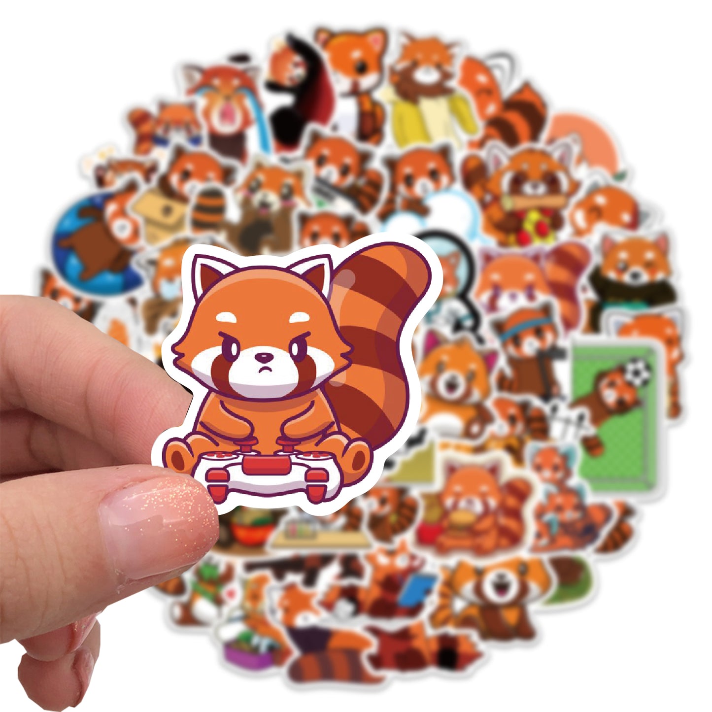 50pcs Red Panda Stickers