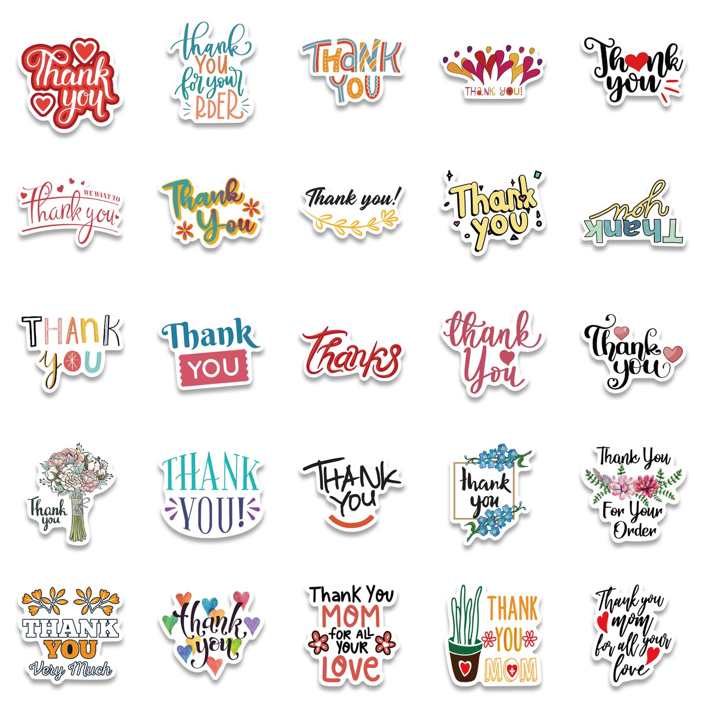 50pcs Thank You Stickers