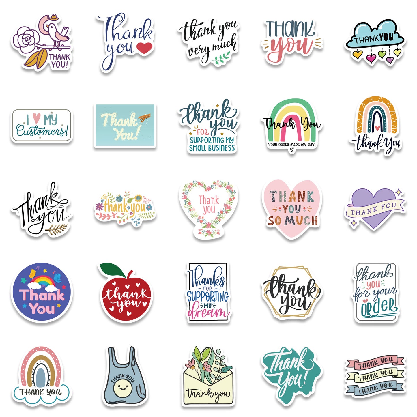 50pcs Thank You Stickers