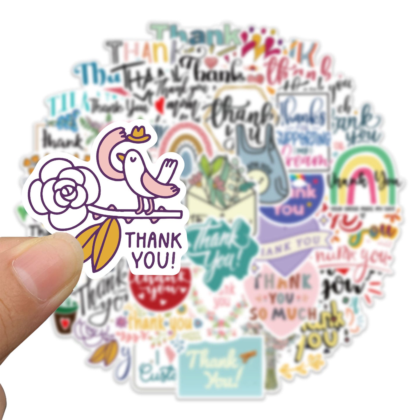 50pcs Thank You Stickers
