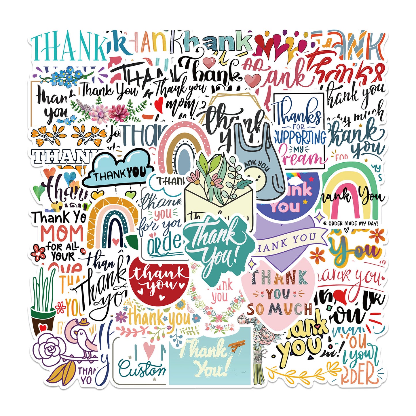 50pcs Thank You Stickers