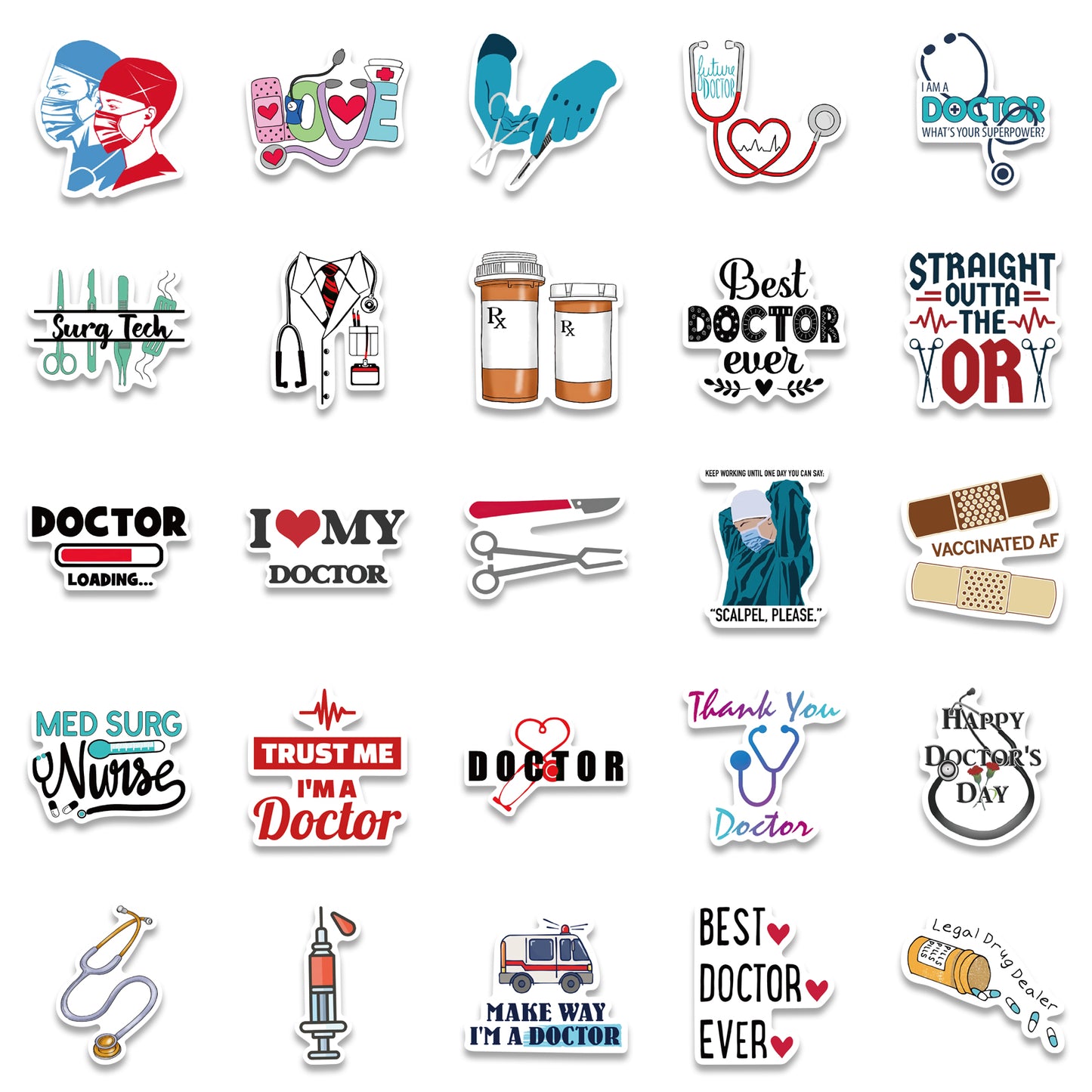 50pcs Doctors Stickers