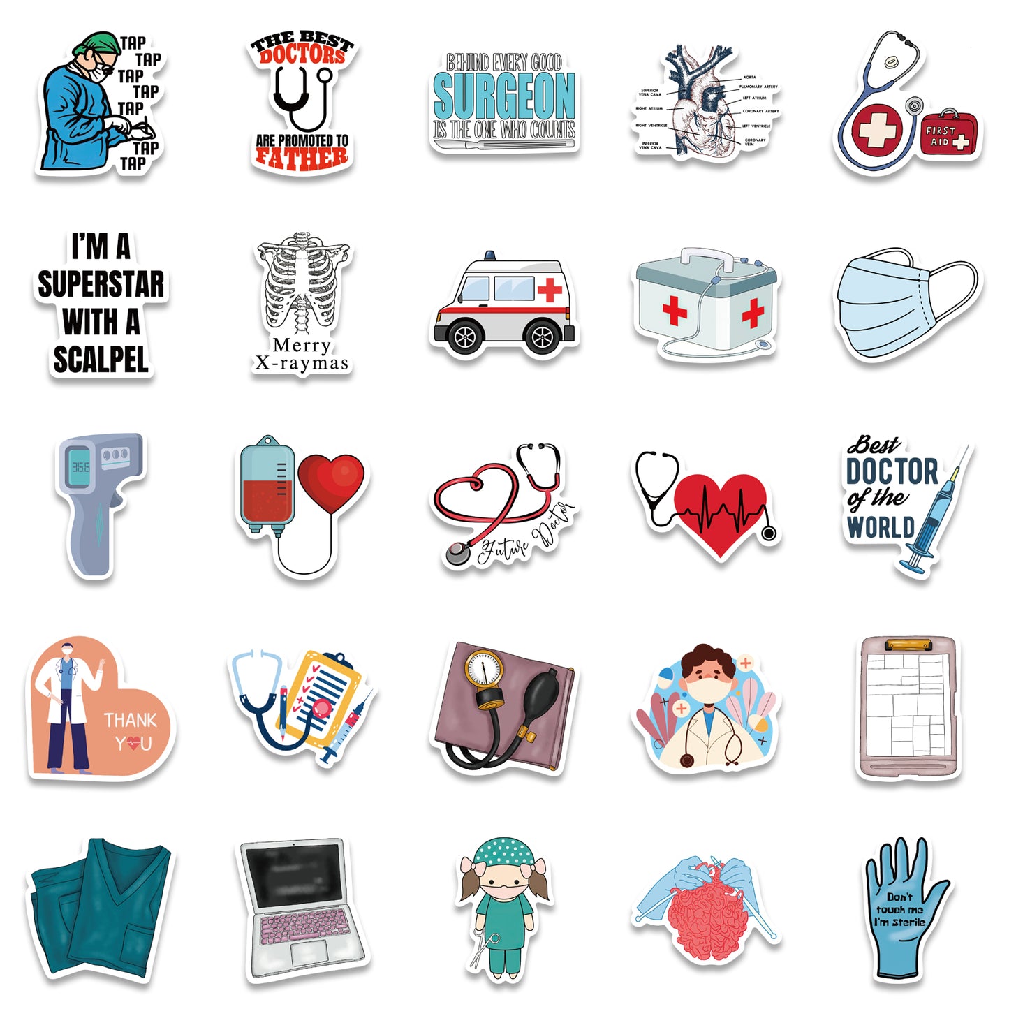 50pcs Doctors Stickers