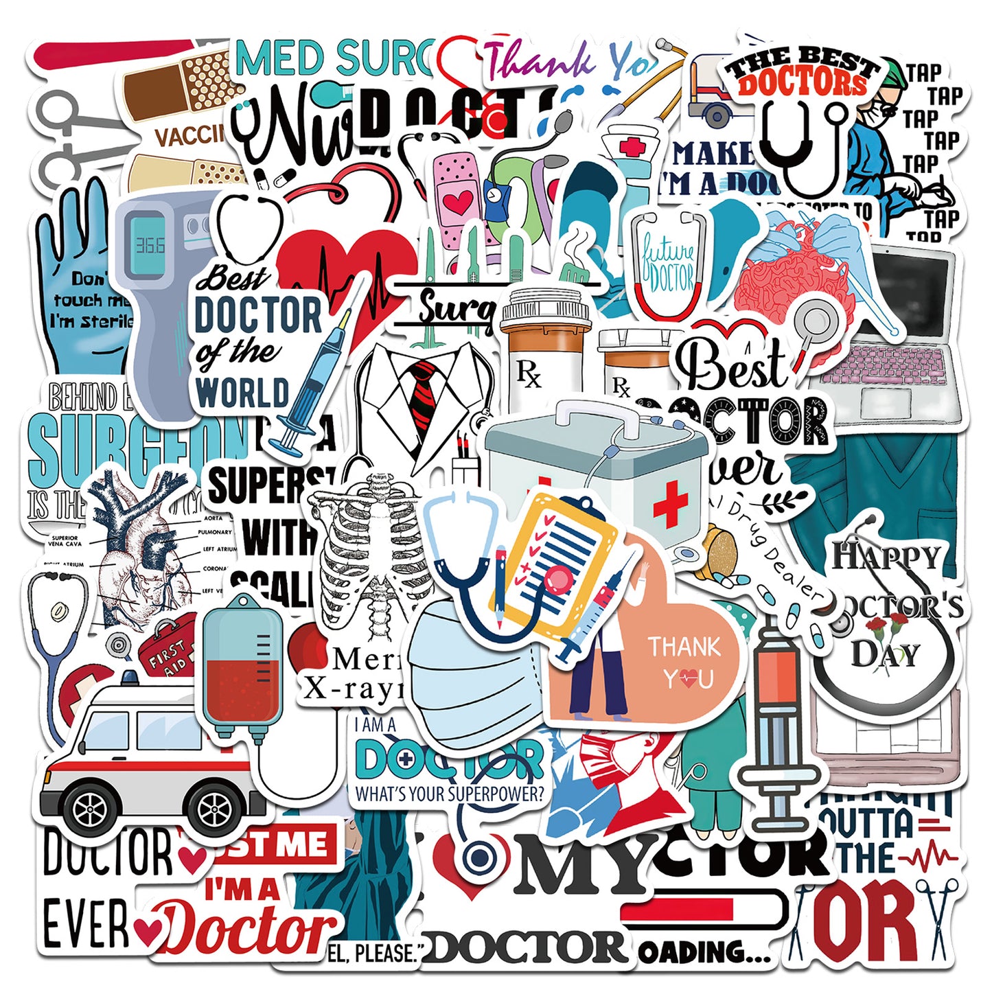 50pcs Doctors Stickers