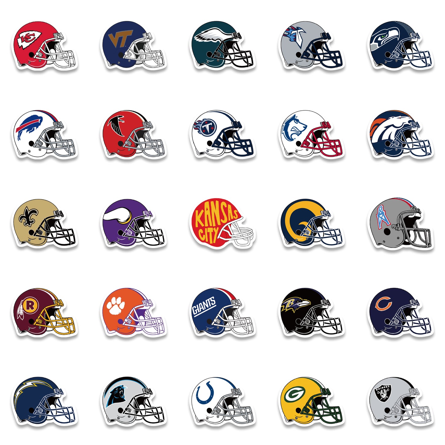 50pcs Rugby Helmets Stickers