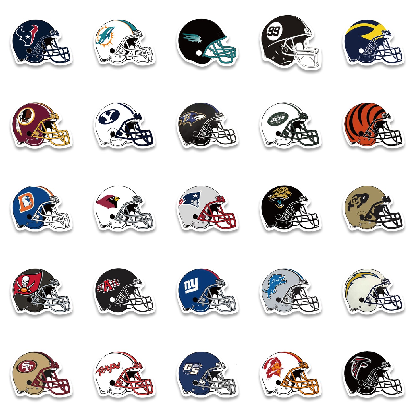 50pcs Rugby Helmets Stickers