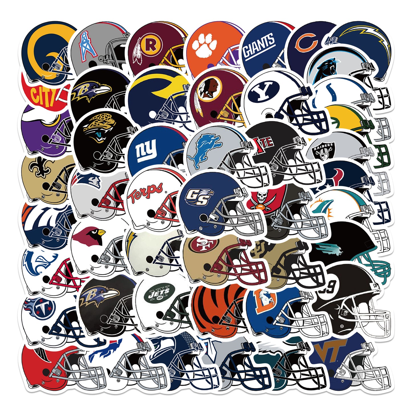 50pcs Rugby Helmets Stickers