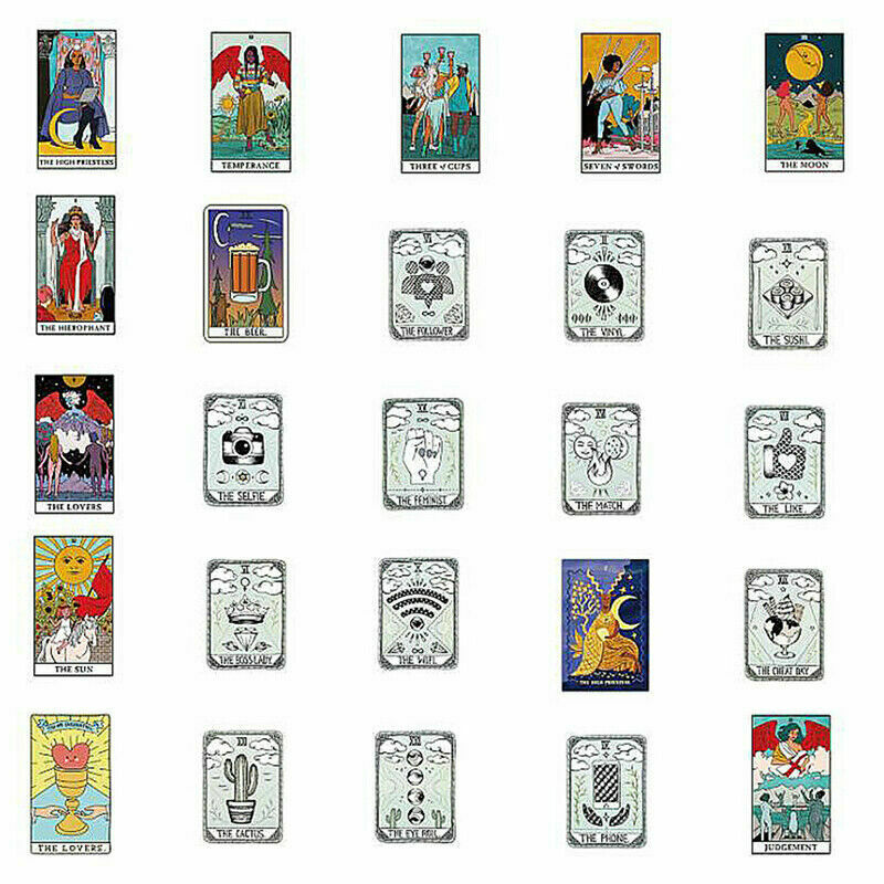 50pcs Tarot Divination Major Arcana Stickers