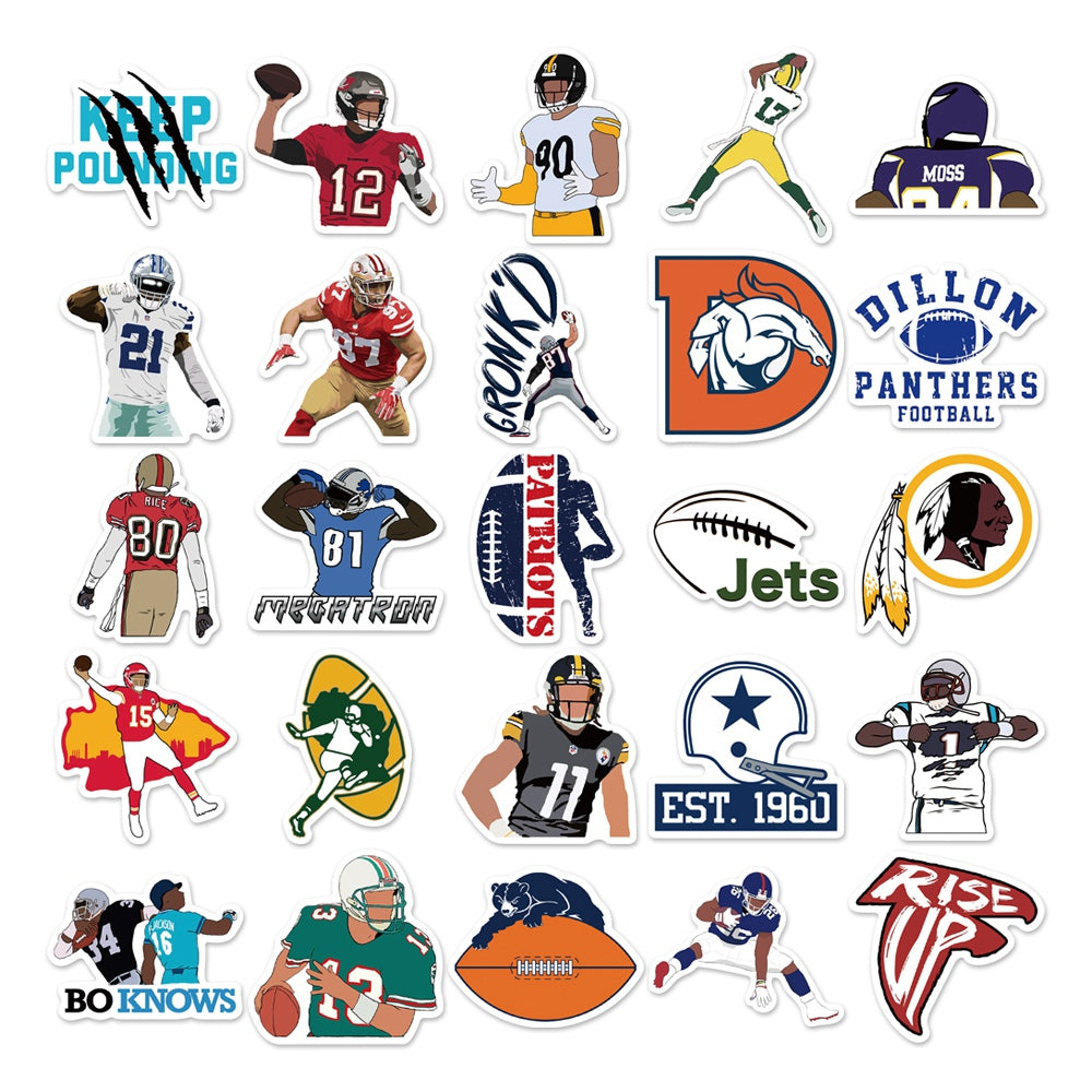 50pcs Rugby 2 Sports Dillon Panthers Stickers