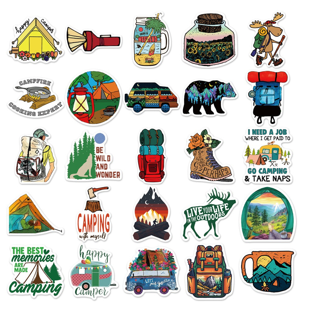 50pcs Outdoor Camping Seek Adventure Stickers