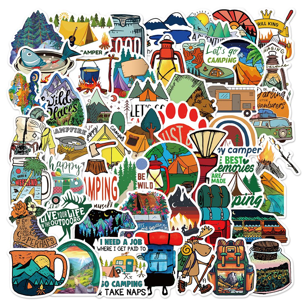50pcs Outdoor Camping Seek Adventure Stickers
