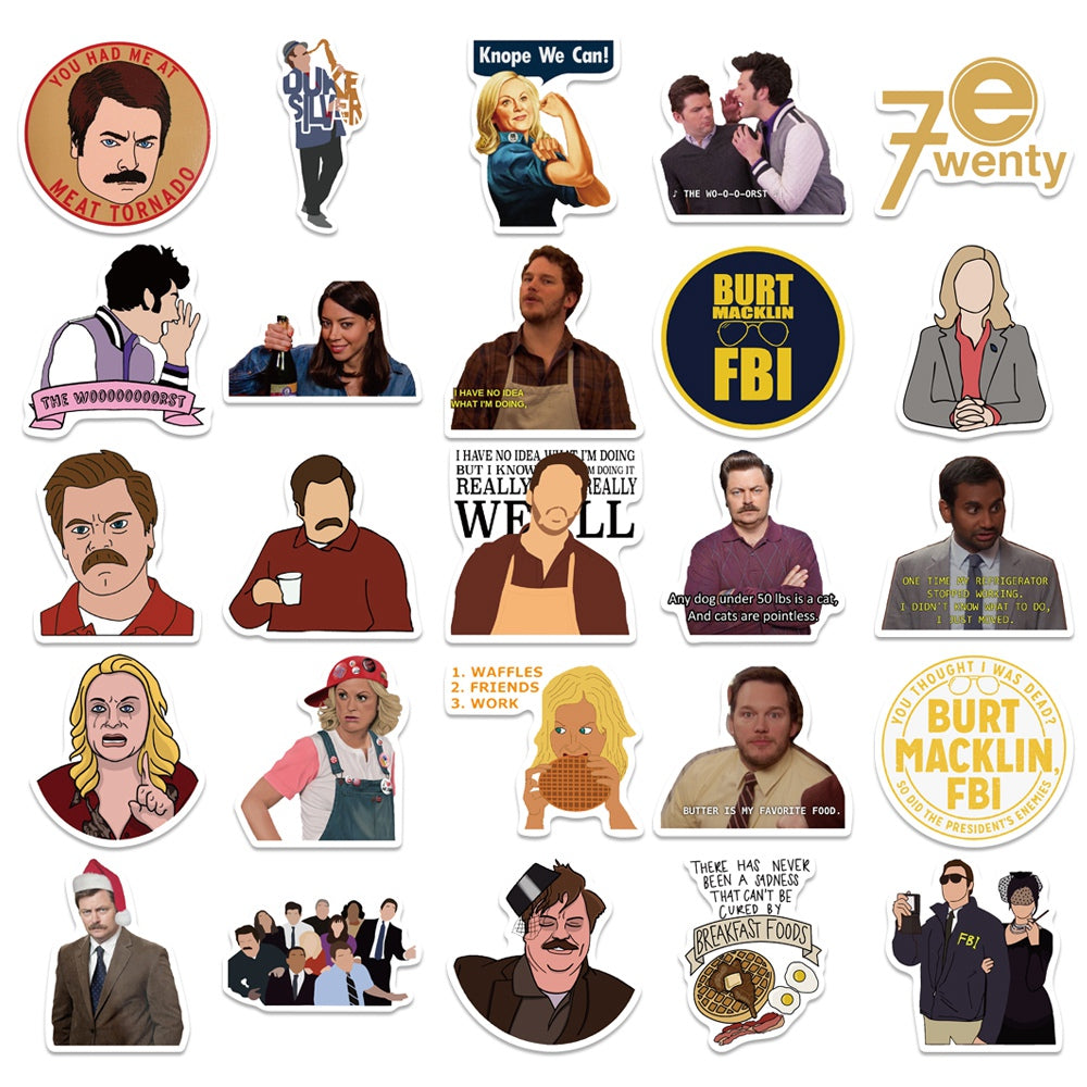50pcs Parks and Recreation 1 Comedy TV Show Stickers