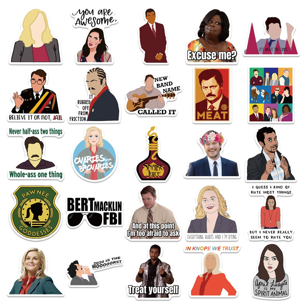 50pcs Parks and Recreation 1 Comedy TV Show Stickers
