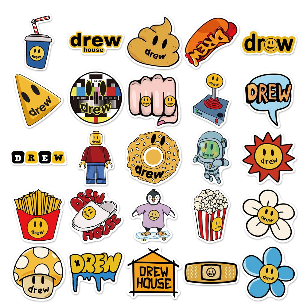 50pcs Drew House Fashion Brand Stickers