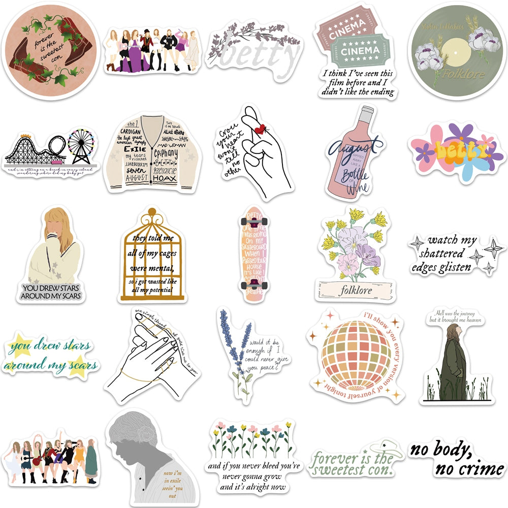 50pcs Taylor Swift 2 Popular Singer Stickers
