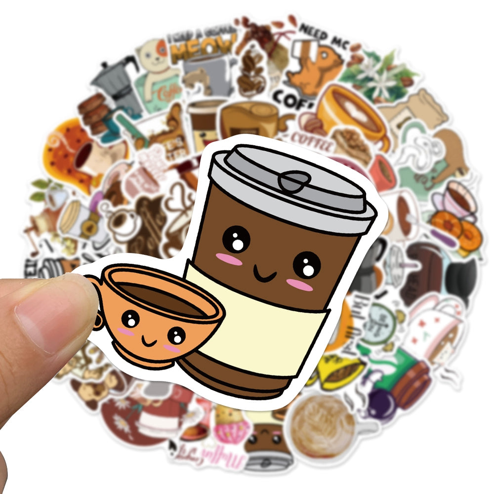 50pcs Coffee Caffeine Power Stickers