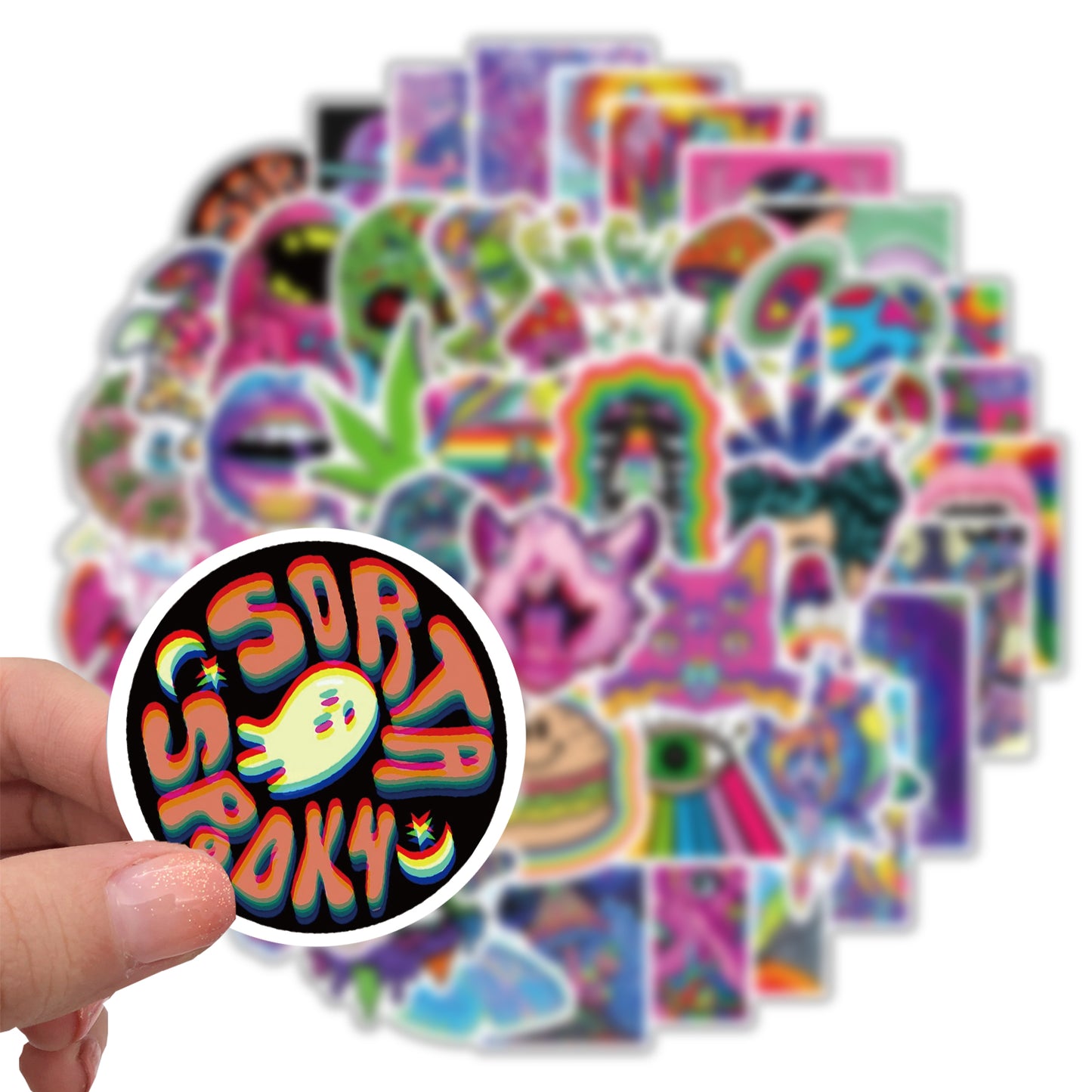52pcs Trippy Style Cartoon 1 Stickers