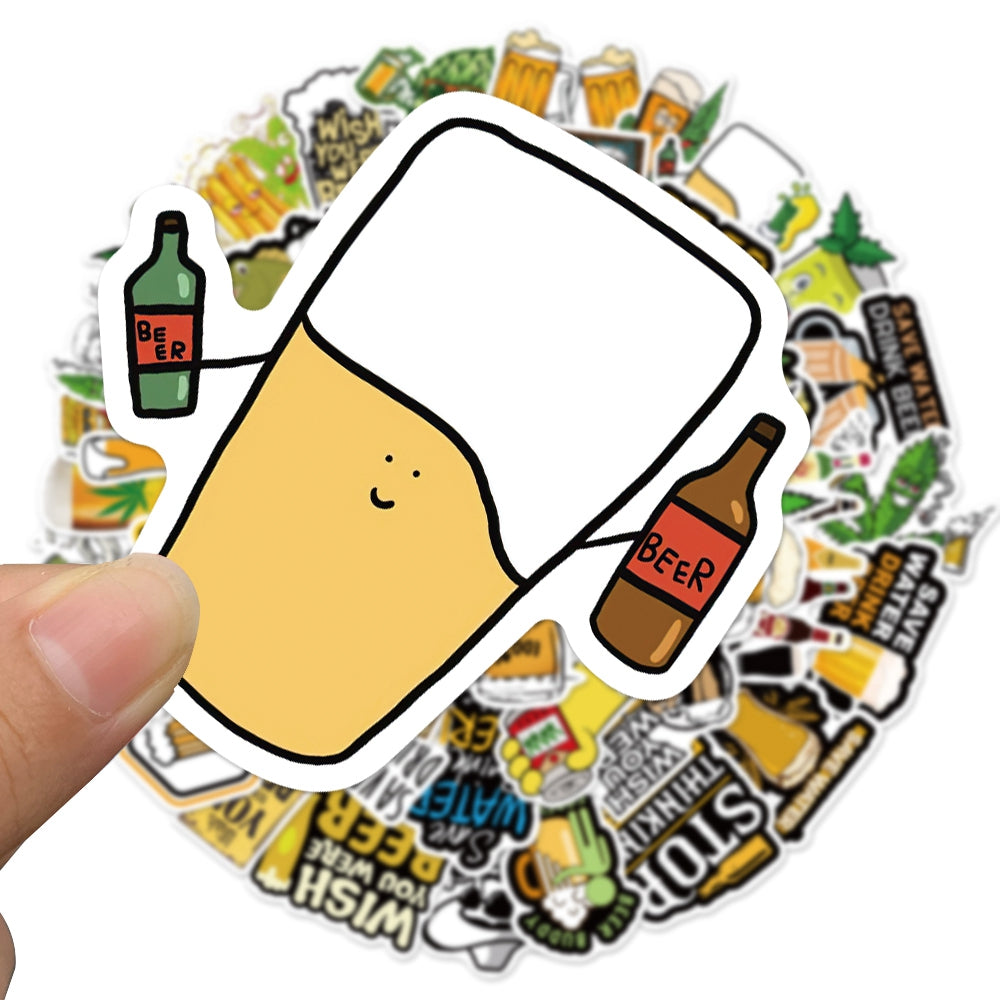 50pcs Drink Beer Alcohol Stickers