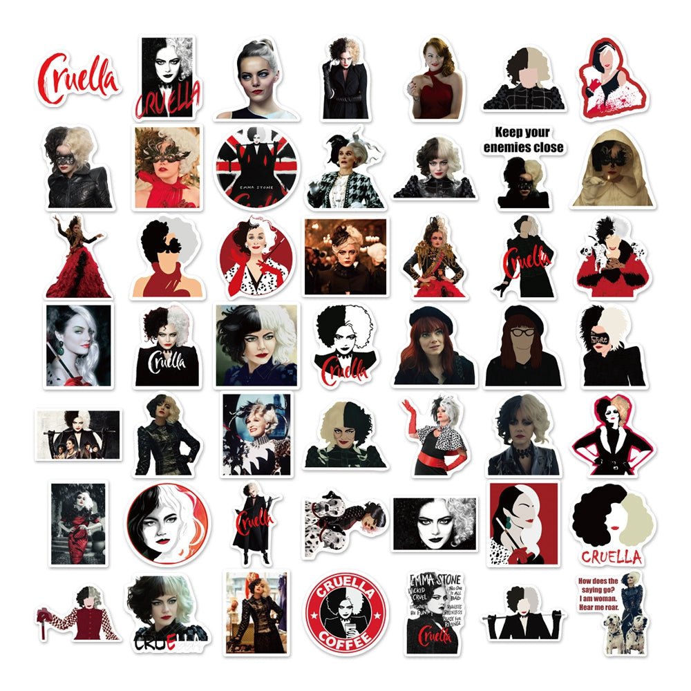 50pcs Cruella Movie Stickers