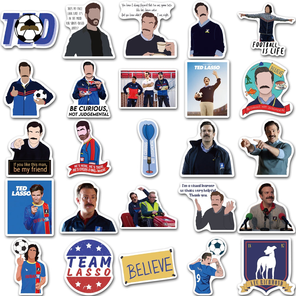 50pcs Ted Lasso 1 Soccer Sports TV Show Stickers