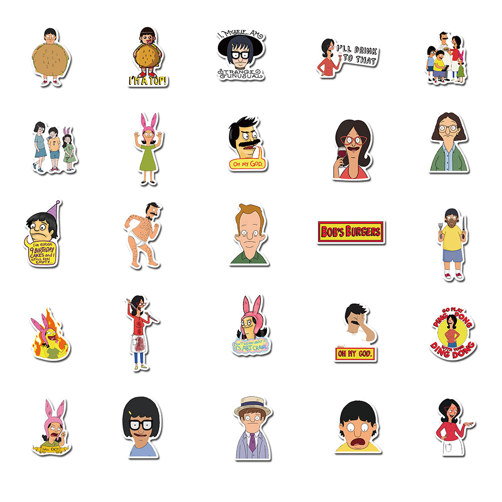 50pcs Bob's Burgers 2 Stickers