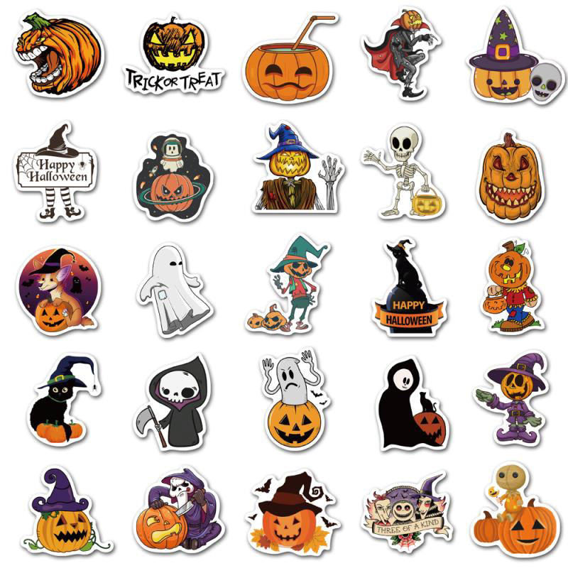 50pcs Pumpkin Halloween 2 Stickers