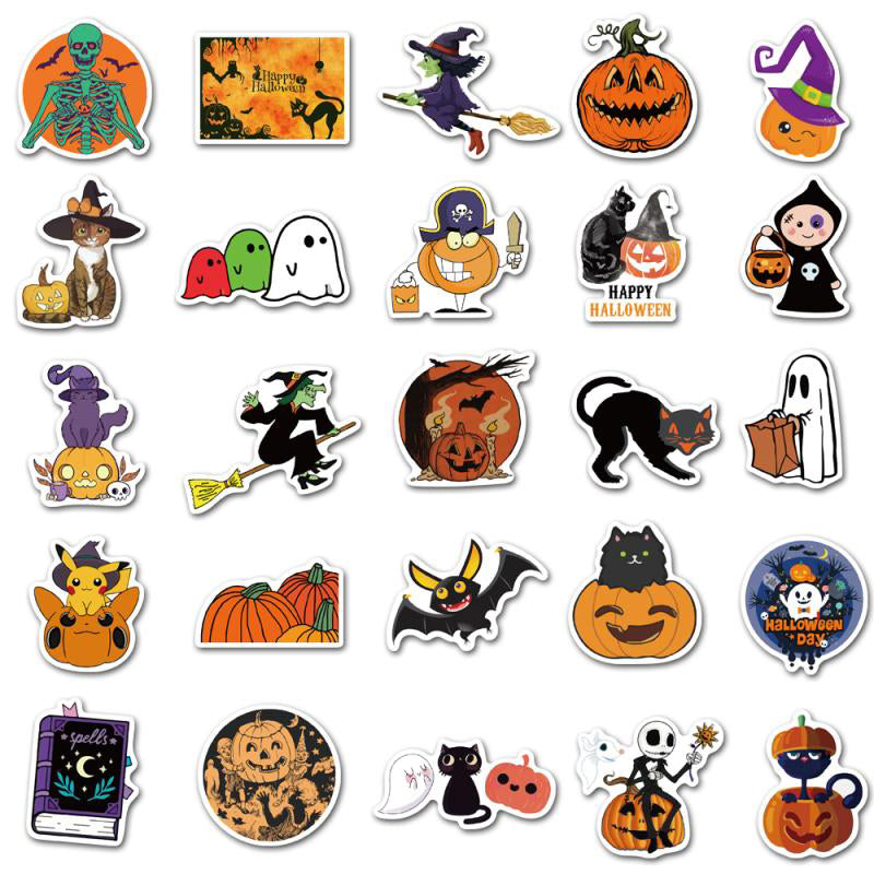 50pcs Pumpkin Halloween 2 Stickers